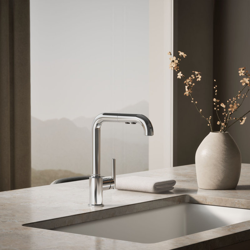 Purist® Pull Out Bar Faucet with Accessories, Polished Chrome