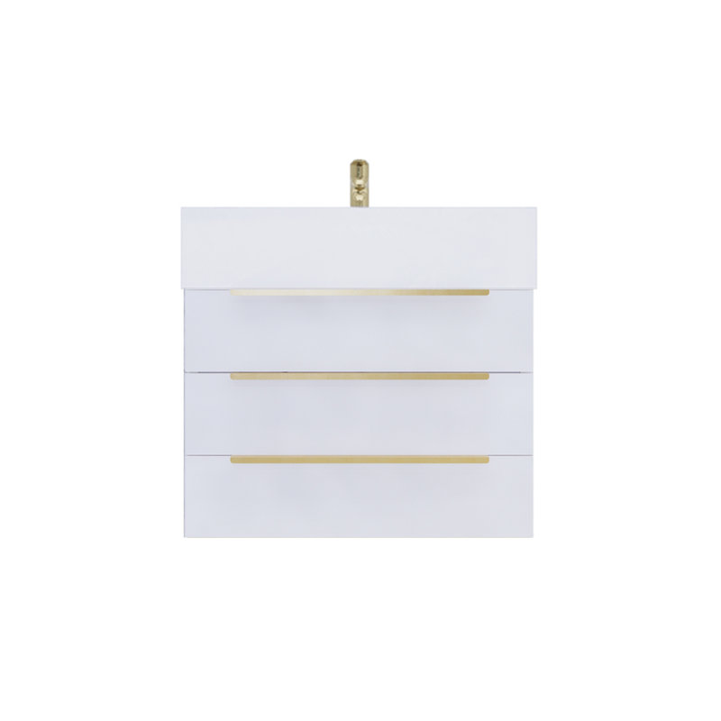 Glasgow 24'' Single Bathroom Vanity with Acrylic Top, High Gloss White