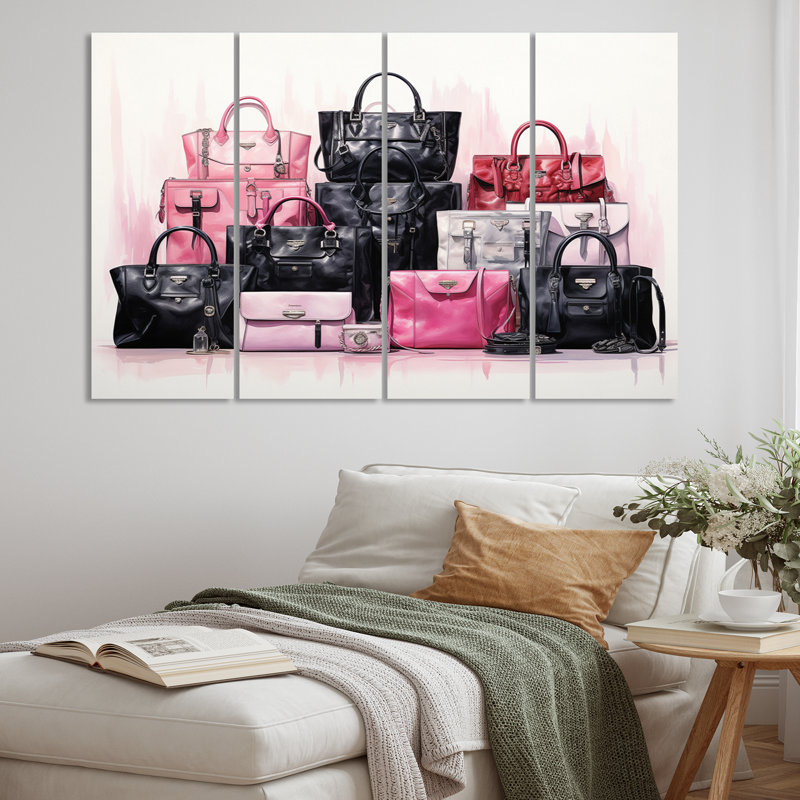 «All I Need Is My Designer Sacs II» - Ensemble de décoration murale tendance en métal
