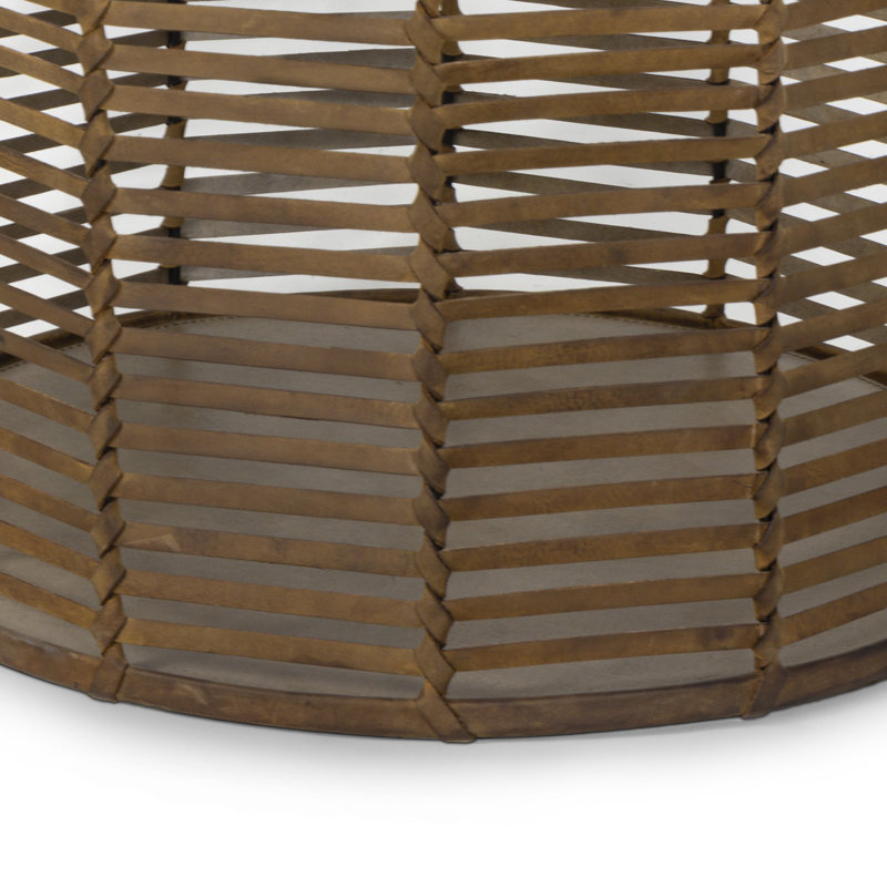 Regina Andrew Finn Leather Basket, 15.75" H x 20" W x 20" D