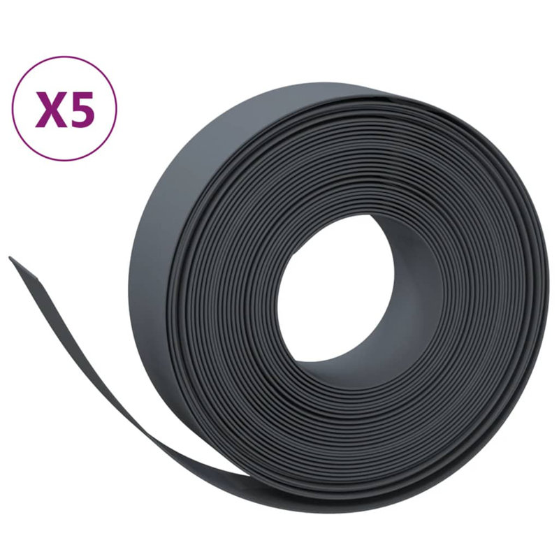 Ayobola 5000 cm W Lawn Edging Fencing, Grey, 50 x 0.15m