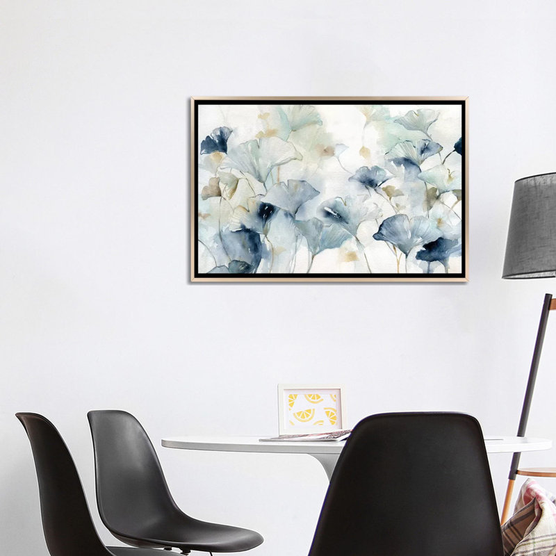 «Glorious Gingko» par Carol Robinson, reproduction d'art, H 40 po x l 60 po x P 1,5 po, Champagne, Impression encadrée