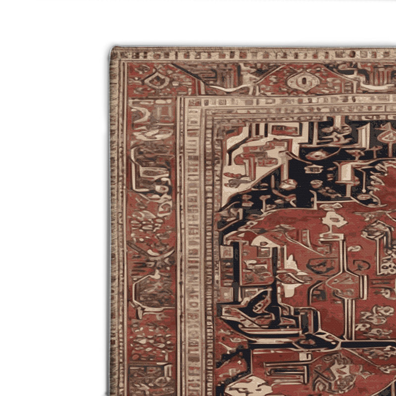 Tapis d'intérieur et d'extérieur brun Persian, Rectangulaire 8 pi x 10 pi