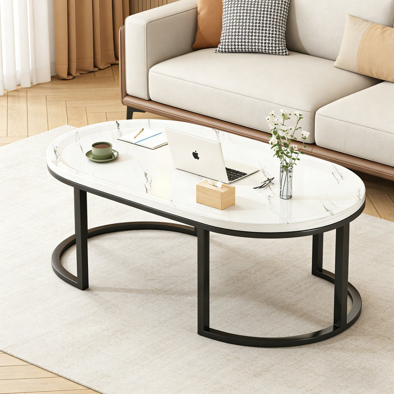 Sedalia, H 17,71 po x L 39,37 po x l 19,68 po, Blanc/Noir