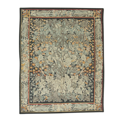 Hand-Knotted High-Quality Green and Brown Area Rug