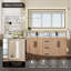 Meuble-lavabo double 60 po avec miroir Calacatta