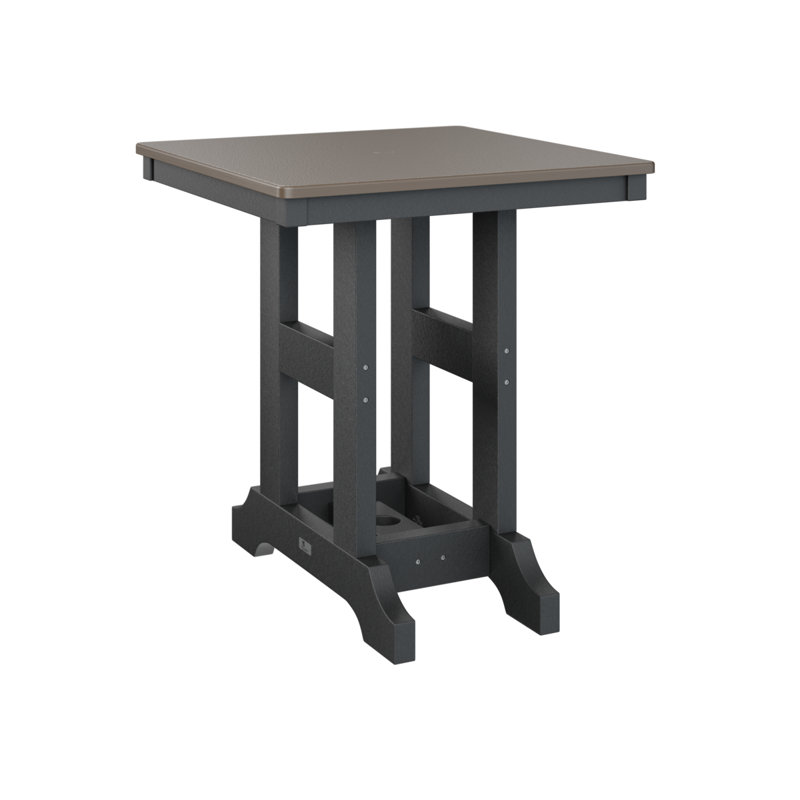 Berlin Gardens Garden Classic Square Bar Table, Black, Hammered Top Bronze, 39.5" H x 28" W x 28" D