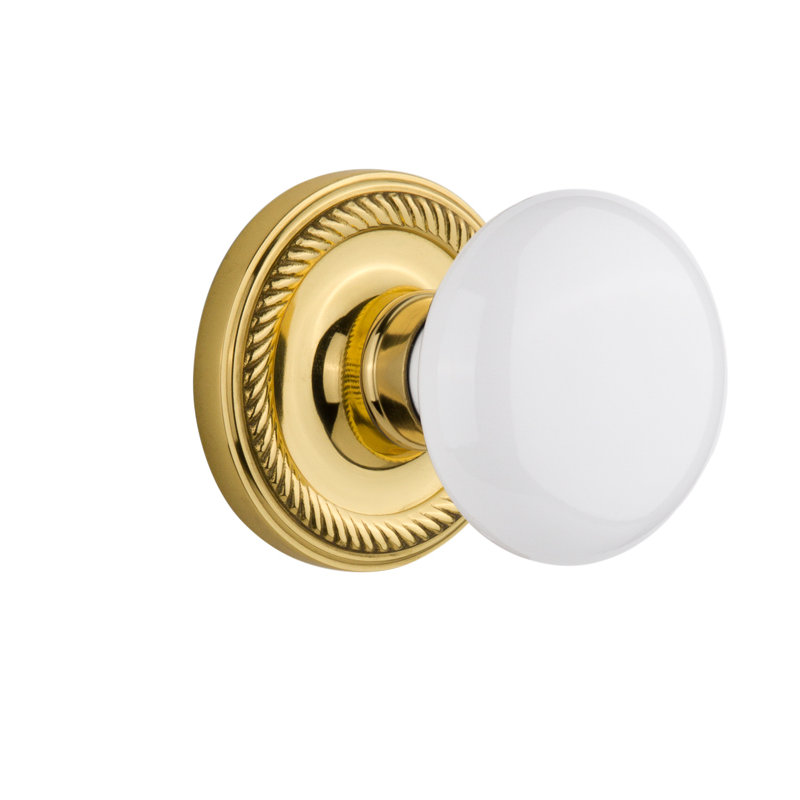Odin Nostalgic Warehouse Rope Rosette Interior Mortise White Porcelain Door Knob    Nostalgic Warehouse 