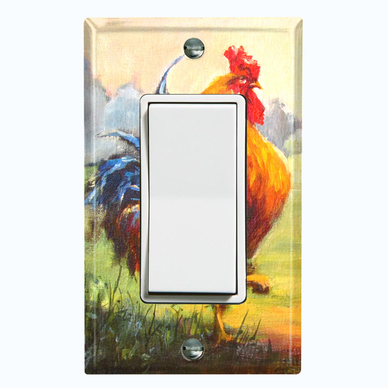 Plaque murale coq avec poules