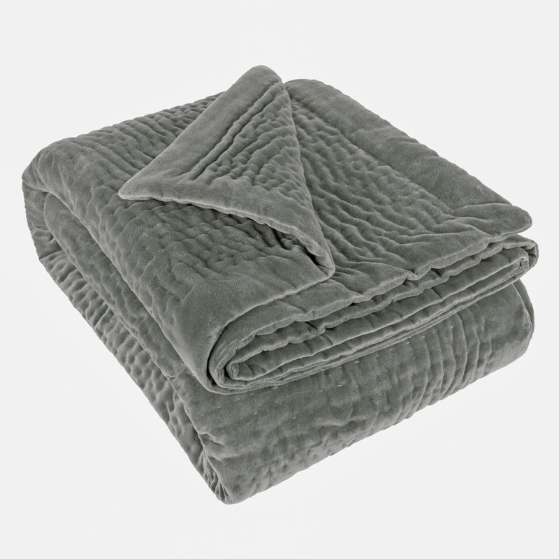 Haze Quilted Throw Blanket, Grey