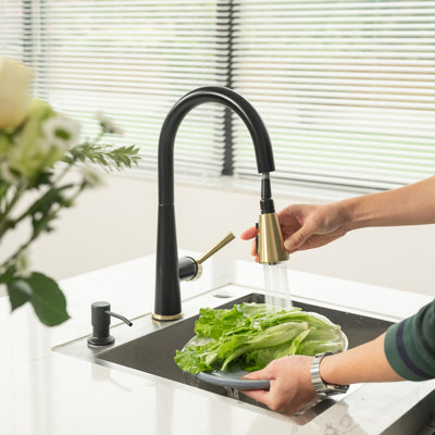 Pull Down Kitchen Sink Faucet Single Handle Kitchen Faucet with Magnetic Docking