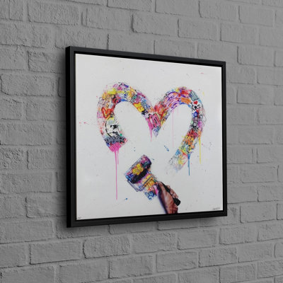 Impression sur toile à thème de l'amour minimaliste personnalisé, idéal pour offrir une affiche murale expressive