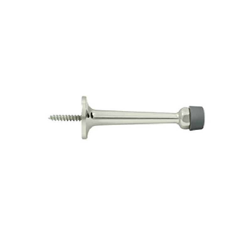 Butée de plinthe en laiton, Nickel poli, H 1,125 po x l 4,25 po x P 1,125 po