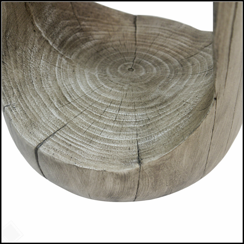 Table d'appoint d'extérieur avec design creux, béton léger, texture semblable au bois pour le patio, le balcon et la piscine