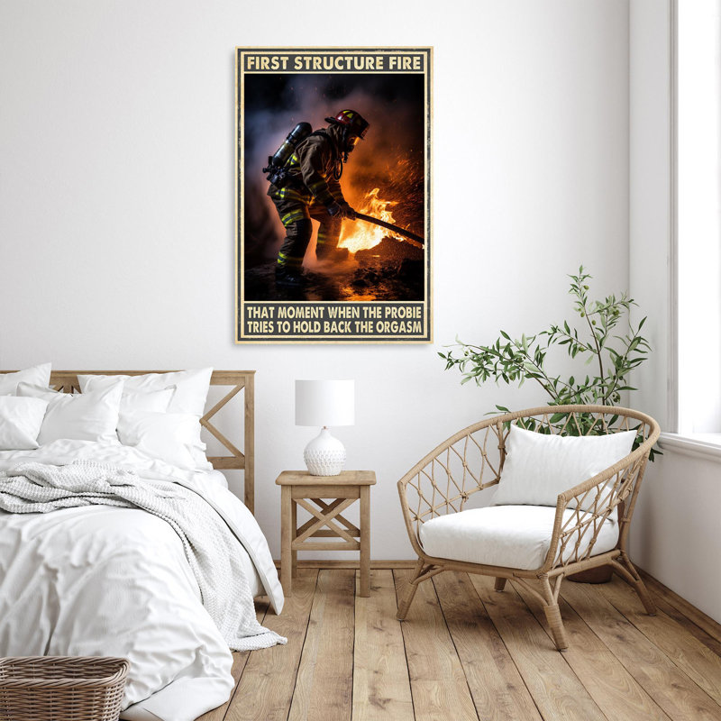 Firefighter First Structure Fire - 1 Piece Rectang " Firefighter First Structure Fire ", 36" H x 24" W x 1.25" D