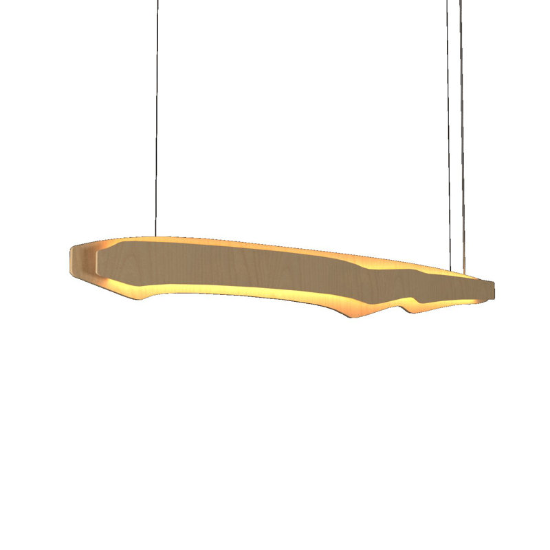 Luminaire suspendu Horizon Accord DEL, H 7,68 po x l 70,87 po x P 3,54 po, Érable