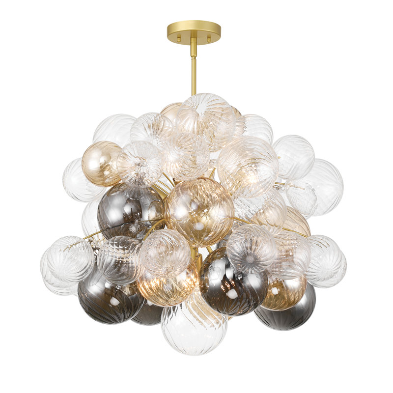 Jurelt 8 - Light Modern Glass Bubble Chandelier Flush Mount Ceiling Light