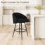Ensemble de 2 tabourets de bar, tabourets de bar pivotants à 360 ° avec dossier, rembourrage en tricot de polyester, structure en métal avec repose-pieds-1555603802-1555603805
