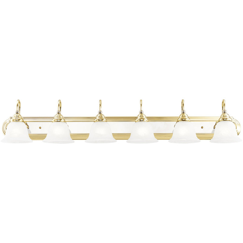 6 - Light Vanity Light, Polished Brass/Polished Chrome