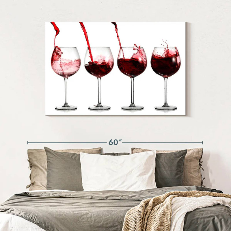 Yarlin Glasses Of Red Wine, 32" H x 48" W