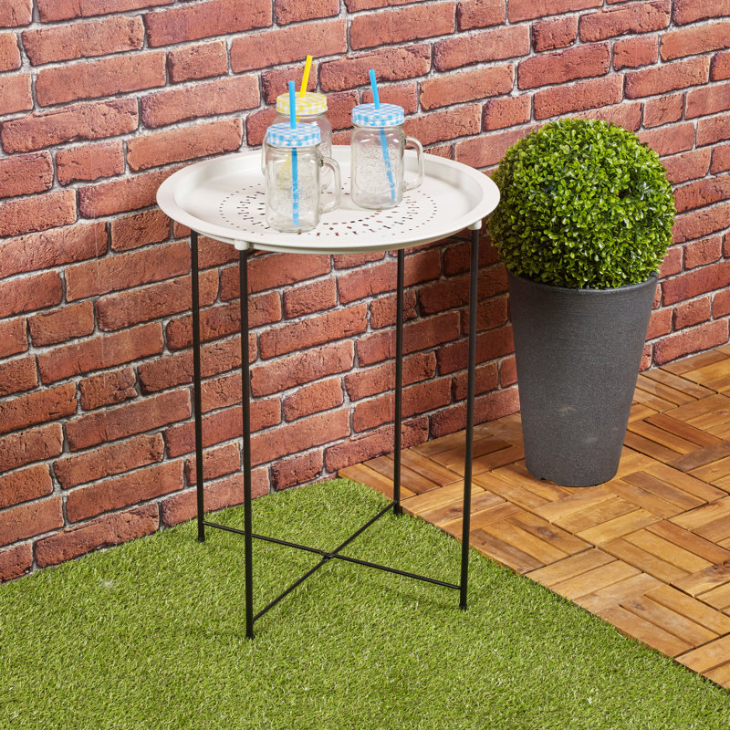 Hiltonia 46cm Circular Folding Table, White