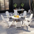 Set Of 8 Foldable Outdoor Adirondack Chair With Cup Holder