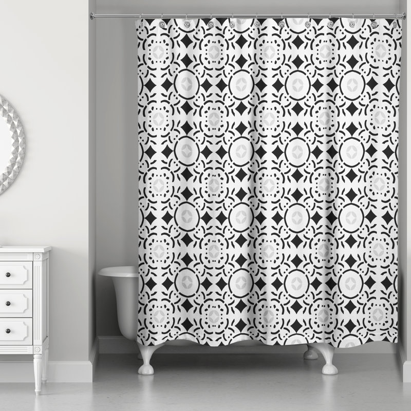 Geometric Shower Curtain, Black