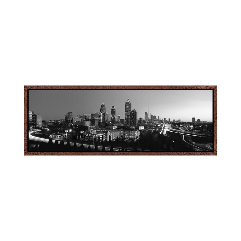 Unknown Artist 1 Piece Floater Frame Panoramic Wall Art on Canvas, 30.48cm H x 91.44cm W, Classic Wood