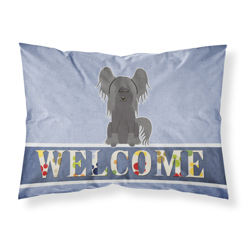 Taie d’oreiller welcome, Chien chinois à crête noir