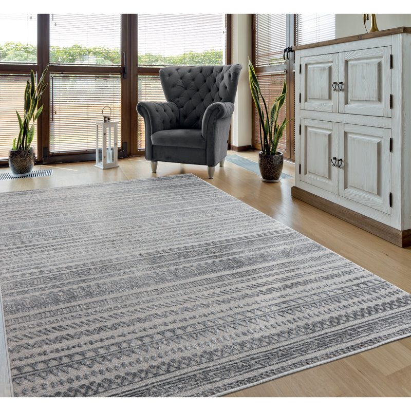 Tapis gris Emmeline, Rectangle 12 pi 6 po x 15 pi