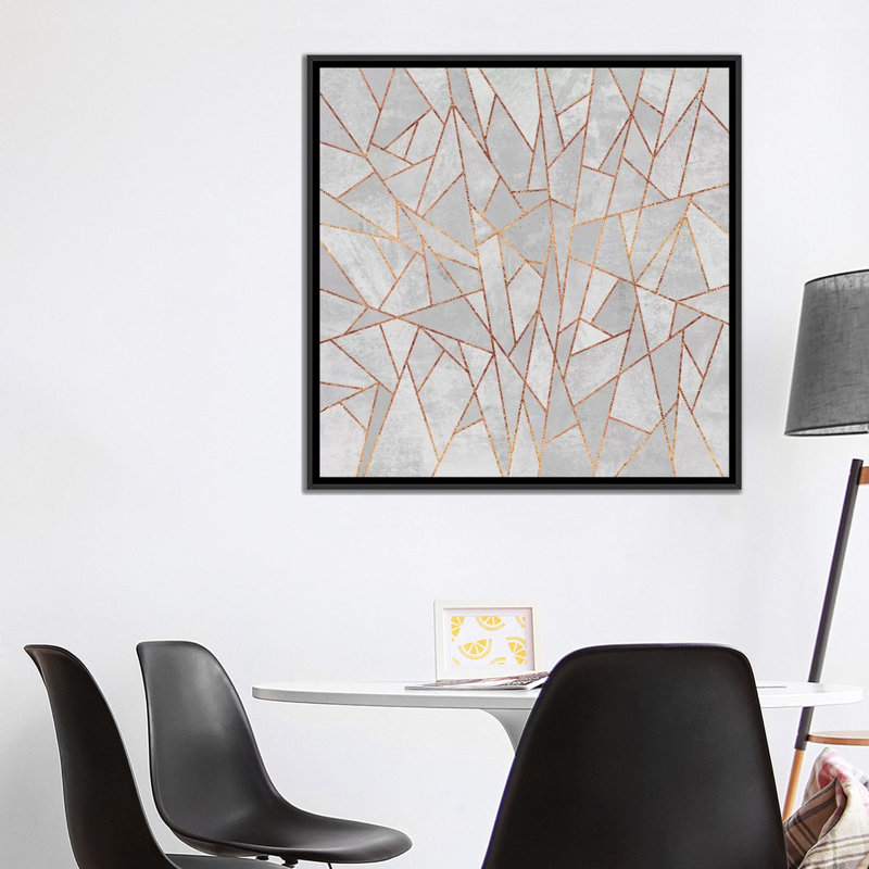 Béton brisé par Elisabeth Fredriksson - Impression sur toile, H 26 po x l 26 po x P 1,5 po, Toile avec cadre noir