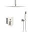 Pomme de douche à fixation au plafond 16 po avec double douche, option nickel brossé, style
