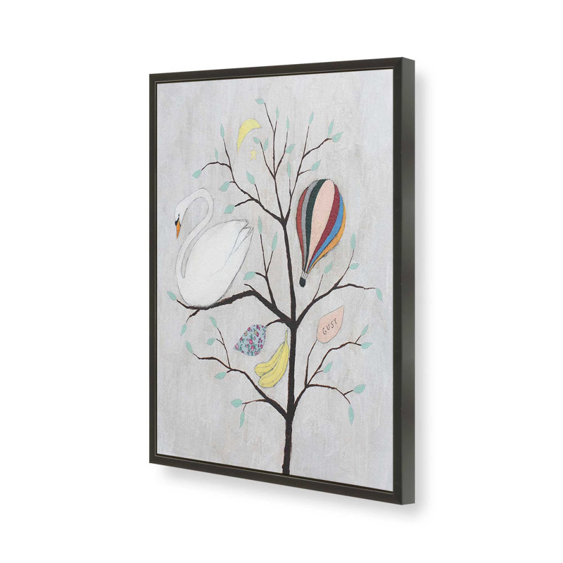 «Swan Story» par Rebecca Rebouche, reproduction d'art sur toile, H 24 po x l 18 po, Noir
