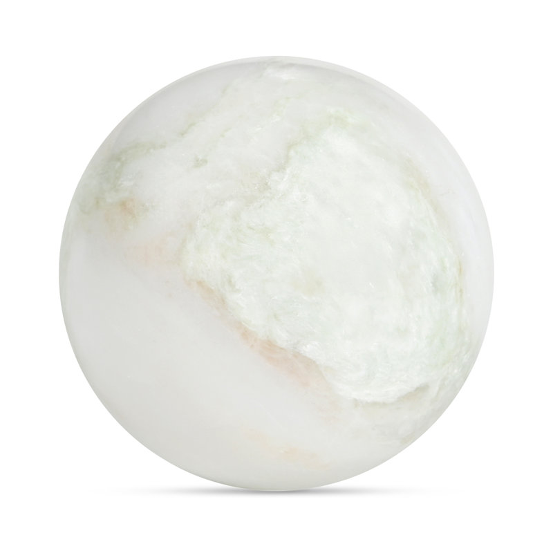 Odessa Sphere Tabletop Accent Red Levanto Marble, White