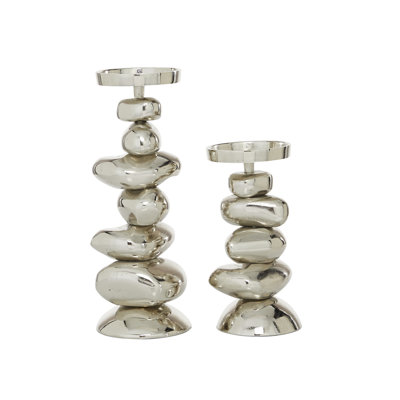 Ensemble de chandelles de table en aluminium 2 pièces