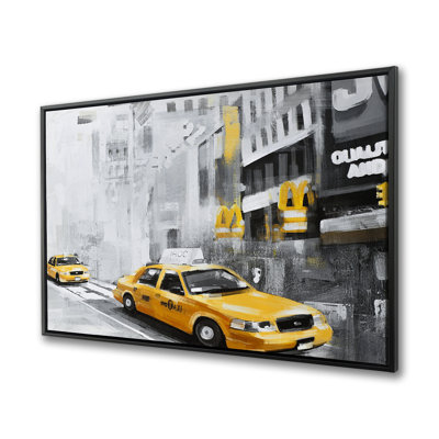 New York City with Taxis - Scenic Transportation Canvas Art