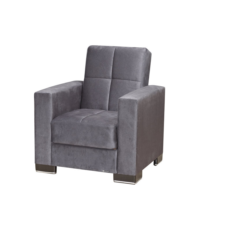 Legacy Fabric Upholstered 31" Armchair Sleeper with Storage – Firm Support Seating for Small Spaces