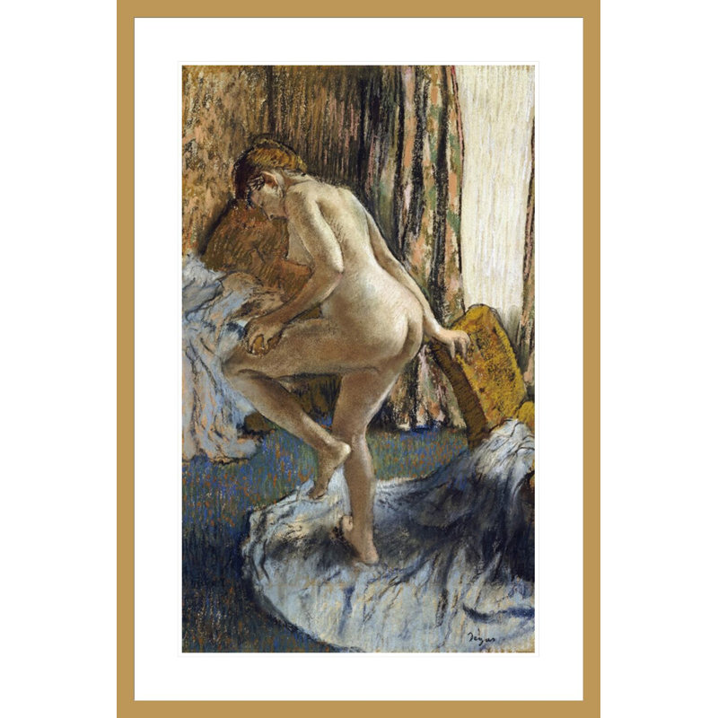 «After The Bath» par Edgar Degas, impression giclée sur cadre, H 41,5 po x l 27,92 po
