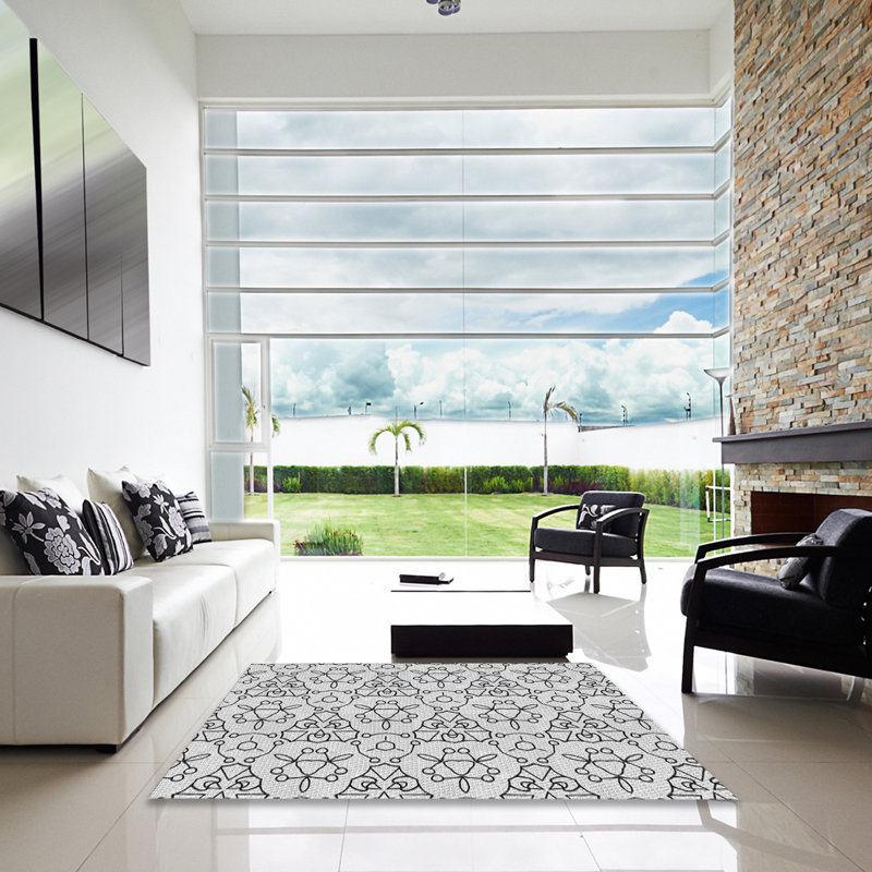 Tapis gris Power Loom, Carré 8 pi