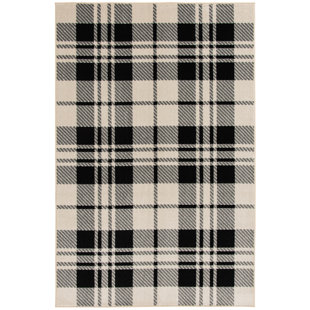Tecopa Charskey 7'10" x 9'10" Black/Cream Area Rug