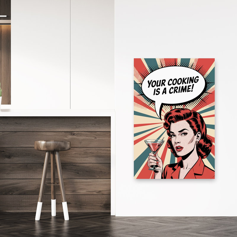 Impression d'art mural rétro rétro audacieux «Sassy», 48" H x 32" W