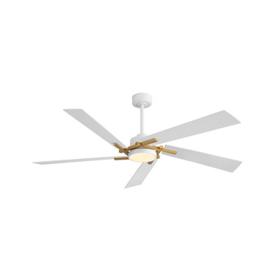 64in 5 Plywood Blades Indoor Standard Ceiling Fan with Integrated LED and Remote