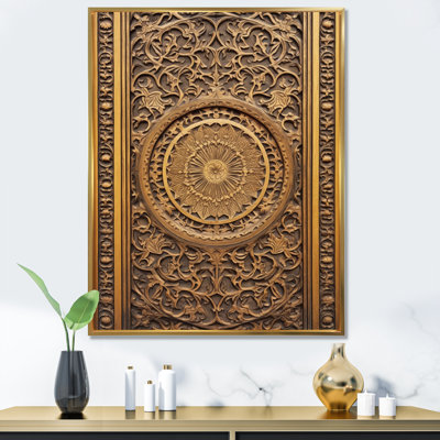 Vieille porte en bois sculpté vii sur toile
