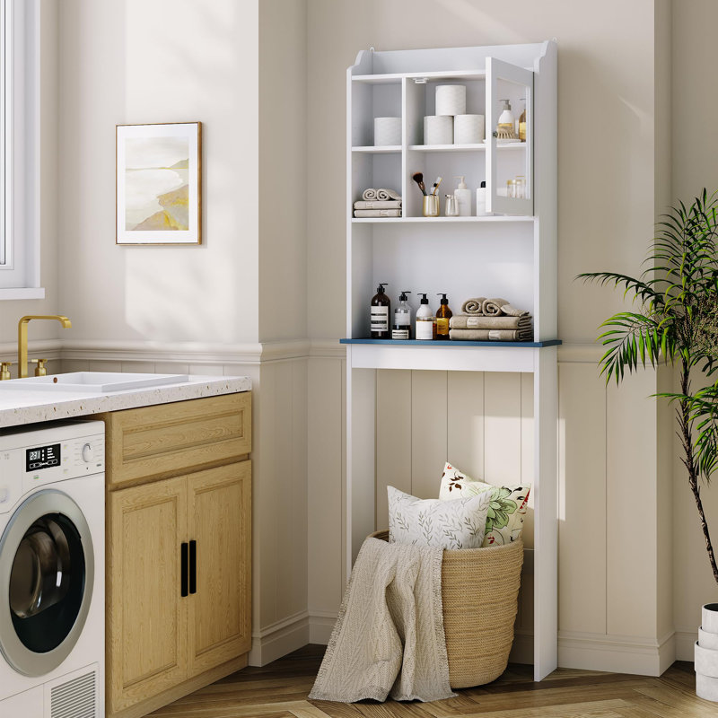 Meuble de rangement gain d'espace à installer au-dessus des toilettes avec étagères ajustables