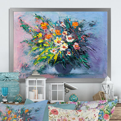 Nature morte pleine Marguerite Bouquet - reproduction de cadre flottant sur toile