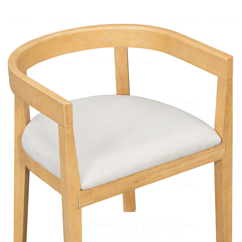 Ensemble de table de salle à manger 7 pièces pour 6 personnes, ensemble de table de cuisine rectangulaire avec 6 chaises rembourrées à dossier demi-tonneau, table de salle à manger grain de bois avec dossier incurvé et sièges rembourrés