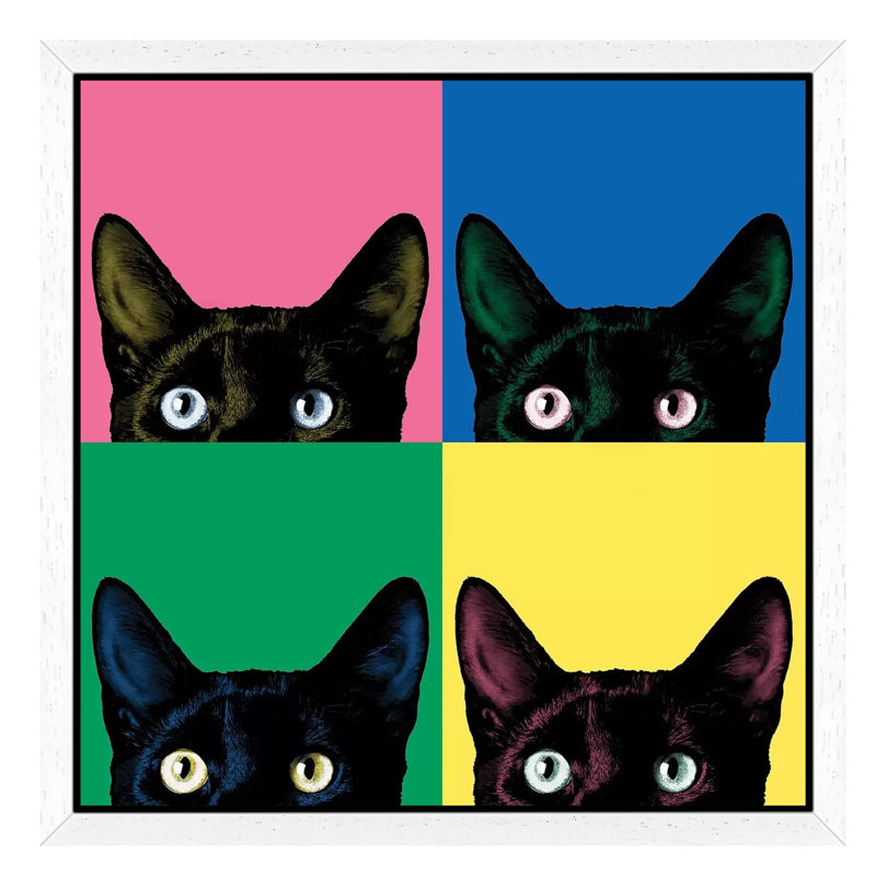 Curiosity Pop by Jon Bertelli - Painting on Canvas, White Floater Framed, 66.04 cm H x 66.04 cm W