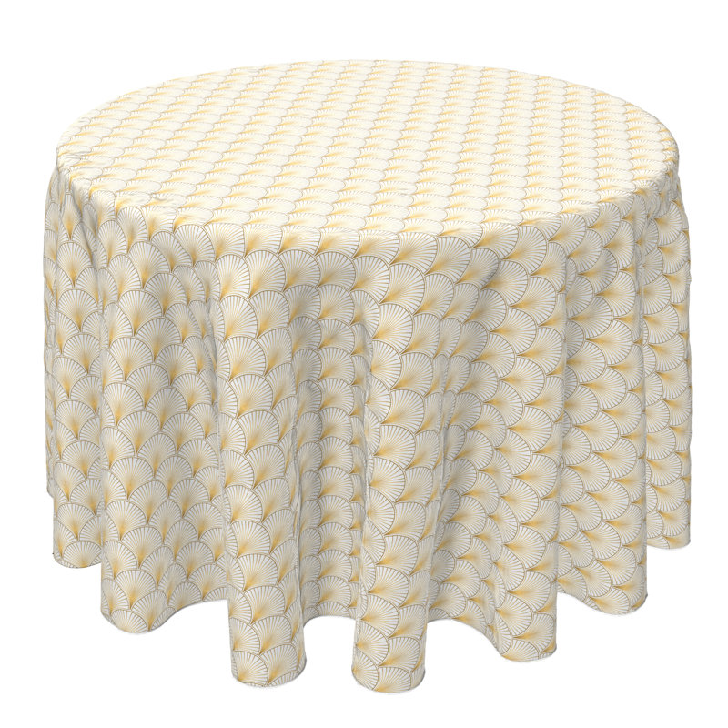 Cecilvale Round Geometric Cotton Twill Tablecloth