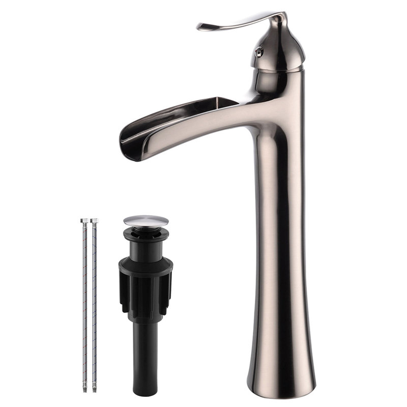 Robinet de salle de bain à un trou, Nickel brossé