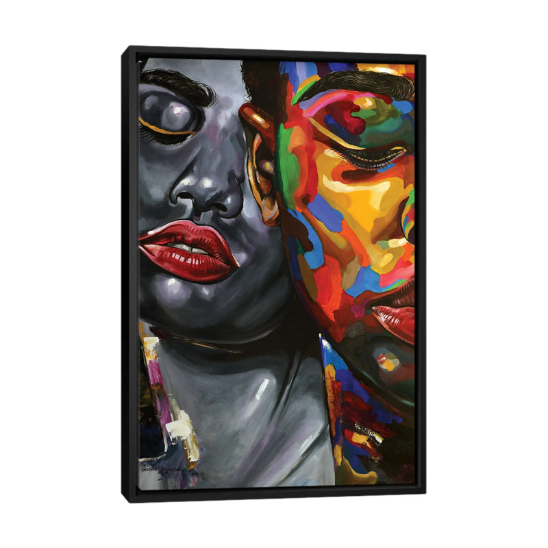 " Strength In Diversity II " by Damola Ayegbayo, 26" H x 18" W x 1.5" D, Black Framed Canvas